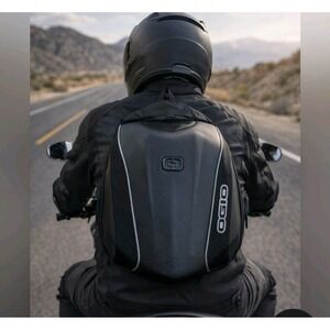 OGIO No Drag Mach 5 Motorcycle Backpack Black Hard Shell Turttle Aerodynamic
